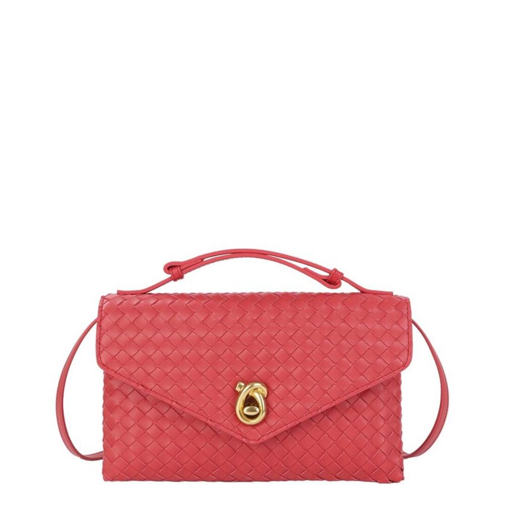 Tiffany & Fred Paris Intrecciato Leather Shoulder Bag, Red
